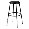 Interion By Global Industrial Interion Steel Shop Stool with Padded Seat, Adjustable Height 25in-33in, Black, 2PK B2217153